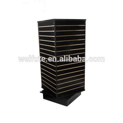 High gloss black slatwall display racks,retail store wood display rack