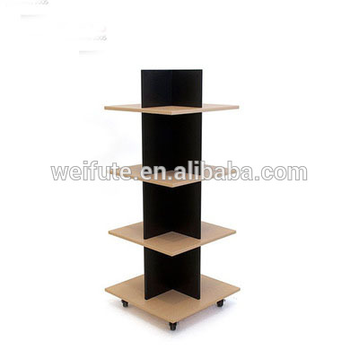 High quality wood plate display rack,wooden display rack with wheels