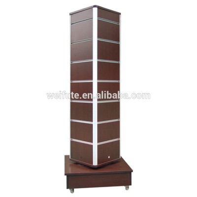 Wood slatwall display rack accessories display rack with wheels